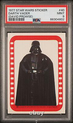 1977 Star Wars Sticker Darth Vader David Prowse #40 Psa 9