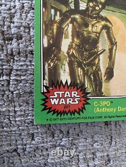 1977 Topps Star Wars 207 C-3PO Error Golden Rod Card