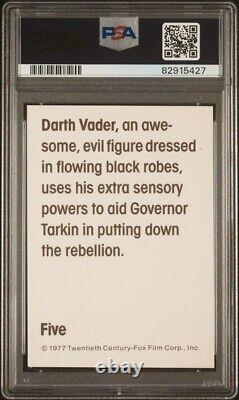 1977 Topps Star Wars Wonder Bread Darth Vader #5 Psa 8