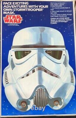 1984 Kellogg's Star Wars C-3PO's Cereal Box Stormtrooper Mask LUSASFILM