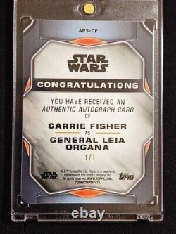 1of1 CARRIE FISHER LEIA 2021 TOPPS STAR WARS CHROME LEGACY Auto 1/1