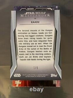 2021 Topps Star Wars Masterwork KAADU 1/5 BLACK PARALLEL Card! More for Sale