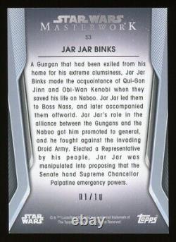 2021 Topps Star Wars Masterwork Orange Base Jar Jar Binks /10