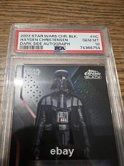 2022 Topps Star Wars Chrome Black Darth Vader Hayden Christensen AUTO PSA 10 Pop