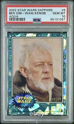 2022 Topps Star Wars Sapphire #6 Ben Obi-Wan Kenobi AQUA #/99 PSA 10 GEM MINT