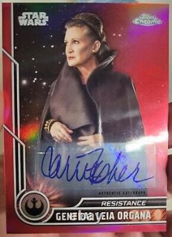 2023 Topps Chrome Star Wars General Leia Organa Red AUTOGRAPH-CARRIE FISHER #4/5