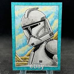 2024 Topps Chrome Star Wars Clone Trooper Silver Foil Sketch Card 1/1 Siong