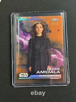 2024 Topps Chrome Star Wars Padme Amidala ORANGE Refractor 25/25 #130 BOOKEND