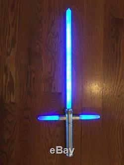 BLUE LIGHTSABER New Like in Star Wars Cross Guard Light Up LED Sword With Sound