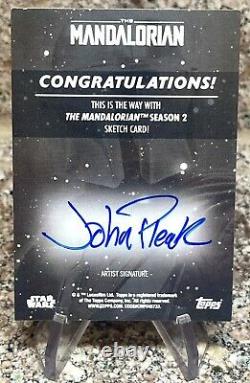 BOBA FETT STAR WARS THE MANDALORIAN SEASON 2 Sketch Card Artist John Pleak