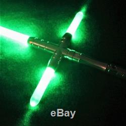 Custom All Metal L7 Lightsaber with Crossguard Sound and Light Effects