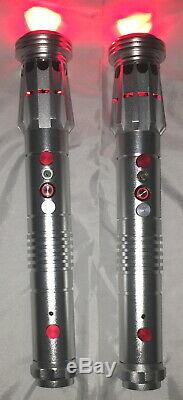 Custom Darth Maul Star Wars Aluminum Lightsaber Double Red blades Led with Sound