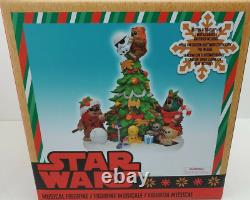 Disney Parks Star Wars EWOK Musical Christmas Tree Figurine Holiday 8 1\2 New