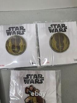 Disney Star Wars Pin Lot Of 11 Patch Galaxy Box Exclusives Enamel Lapel Slider