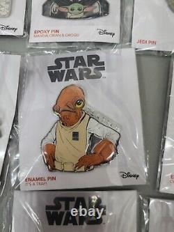 Disney Star Wars Pin Lot Of 11 Patch Galaxy Box Exclusives Enamel Lapel Slider