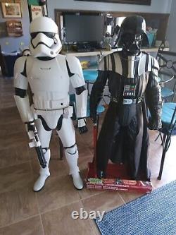 Pair Star Wars 4 ft 48 inch Darth Vader and Stormtropper talking poseable
