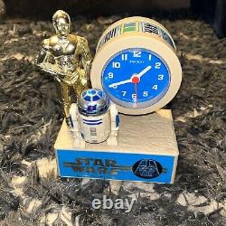 R2 D2 three CPO talking alarm clock from 1980 Bradley