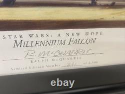 Ralph McQuarrie Signed Star Wars Print and Film Millennium Falcon Limited /2500