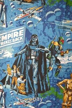 Set of 2 Vintage Star Wars Empire Strikes Back Curtains 1979 Black Falcon 70s