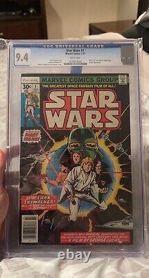 Star Wars #1 1977 1st App Luke Skywalker & Darth Vader Cgc 9.4 White Pages