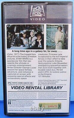 Star Wars ANH VIDEO RENTAL Cassette Tape VCR Library'82 vtg Movie BOX Serial #s