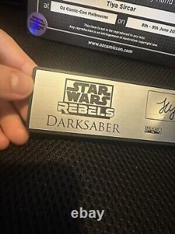 Star Wars Efx Collectibles Dark Saber Signature Edition Plaque Tiya Sircar