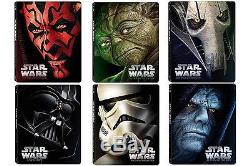 Star Wars Episodes I II II IV V VI Complete SteelBook Collection Blu-ray NEW
