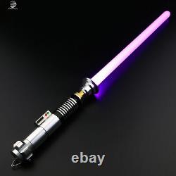 Star Wars Luke Skywalker Lightsaber Silver Metal 12 Colors RGB Light Replica
