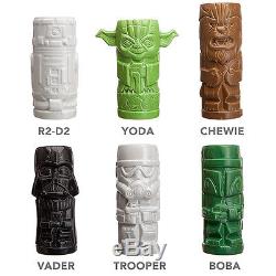 Star Wars Tiki Mug 6 Set Darth Vader Yoda Stormtrooper Boba Fett Chewbacca R2-d2