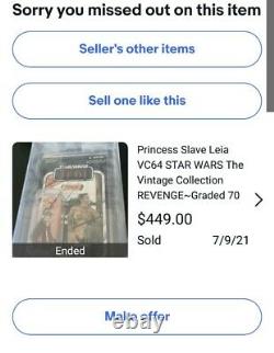 Star Wars Vintage Collection VC64 Unpunched Graded CAS AFA 85 Slave Leia Revenge