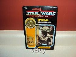 Star Wars Vintage Potf Yoda Kenner USA Power Of The Force Coin Card 92 Back Moc