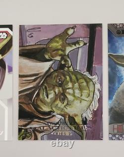 Star Wars Yoda Chrome X-Fractor /99 + 1/1 Sketch Card + Auto + Bonus 8More Cards