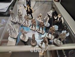 Star wars Pewter Lot Of 11 +7 Plastic Figurines