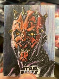 Topps Star Wars Galaxy Darth Maul Sketch Card Ryan Olsen