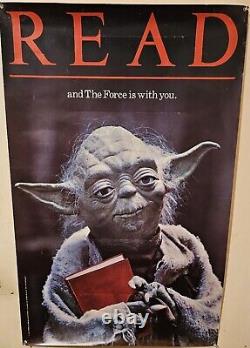 Vintage 1983 Star Wars Yoda Read American Library Association Poster 22×34rare